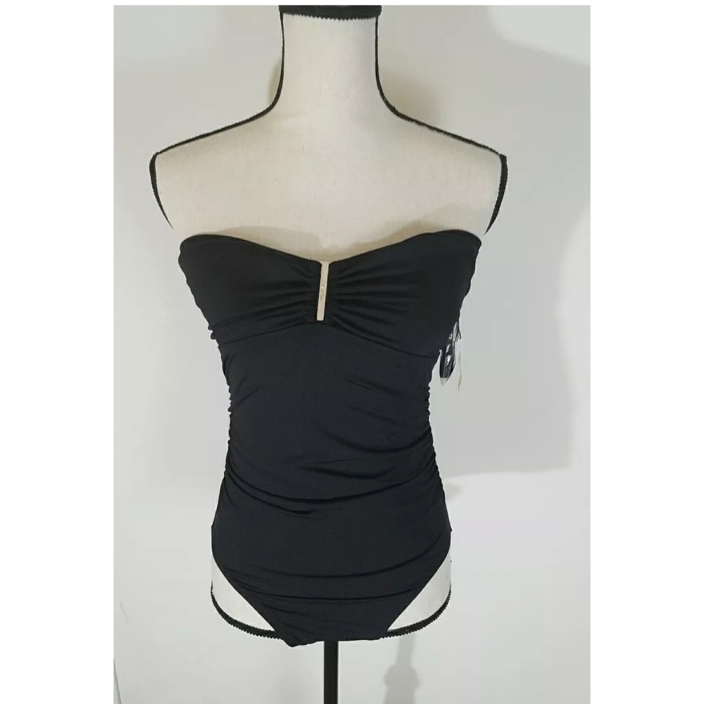 Calvin Klein Women's Strapless Bandeau One-Piece - Picture 2 of 6